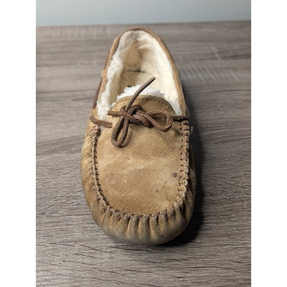 UGG Australia Dakota Moccasins Slippers Suede Leather Laces Beige Women's Shoes - Picture 6 of 12